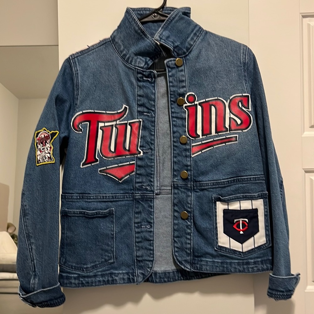 Handmade Twins Baseball Jean Jacket sports size small